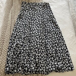 Zara Black and White Floral Skirt